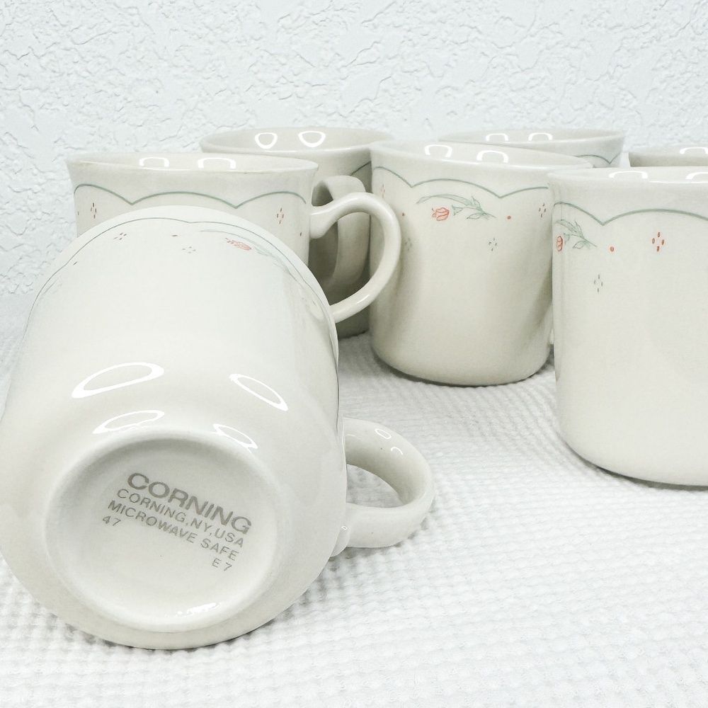 Corning by Corelle Vintage 90s Calico Rose 8oz Ceramic Coffee Tea Cup (7 avail)